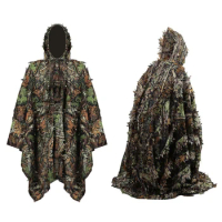 Outdoor Woodland Sniper Ghillie Suit Shirt + Pants Military 3D Leaf Jungle Hunting Clothes Airsoft Paintball Clothes