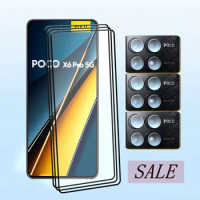 6in1 For POCO X6 Pro Screen Glass For Poco X6 5G Screen Protector 9H Tempered Protective For X6 Pro Camera Soft film