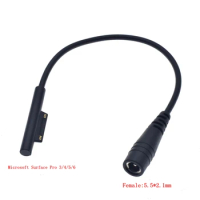 Laptop Charging Cable Cord for Microsoft Surface Pro 6 5 3 4 Dc 5.5*2.1mm Female Plug Power Adapter Converter for Surface Go