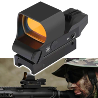 Tactical Airsoft Reflex Sight, Multiple Reticle System Red Dot Holographic Sight Rifle Gun Scope with Picatinny Rail Mount