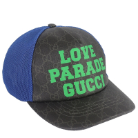 GUCCI LOVE PARADE 黑藍色防水布棒球帽-M