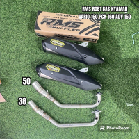 Knalpot rms rob1 vario 160 pcx 160 adv 160 bas nyaman halus grade a inlet 38 dan 50