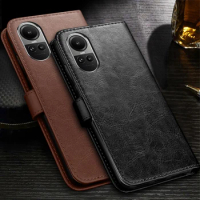 Reno10pro 5G Case Book Style Leather Flip Wallet Cover For Oppo Reno10 Reno 10 Pro Plus 5G Magnetic Stand Coque Renault 10Pro 5G