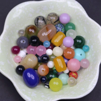 BQ各種顏色瑪瑙玉髓水晶珠子散珠串珠隔珠配件DIY材料包處理清倉