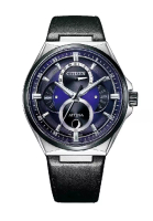 Citizen Citizen Attesa Blue Dial Black Leather Strap Men Watch BU0066-11W