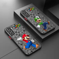 Super-Bros M-Marios For Samsung S24 Case S21 FE S22 S23 Plus S10 Funda For Galaxy S24 Ultra Case S9 S8 Bumper Matte Phone Cover