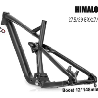 Bicycle Full Suspension Frame, Aluminum Alloy, Soft Trail, 4 Links, MTB Enduro, AM, DH Downhill, 12x148mm, 29ER 27.5ER