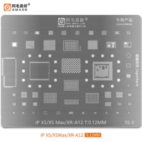 BGA Reballing Stencil IP applicable to Apple iPhone XS XSMax XR A12 CPU SSD Medium frequency power supply WIFI IC steel tin mesh