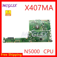X407MA With N5000 CPU Notebook Mainboard For Asus VivoBook 14 X407MA X407M Laptop Motherboard 100% Working Well Used