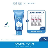 [B1G3] - SENKA Perfect Whip Facial Foam [120 g] Free Fino Hair Mask (3 Pcs)