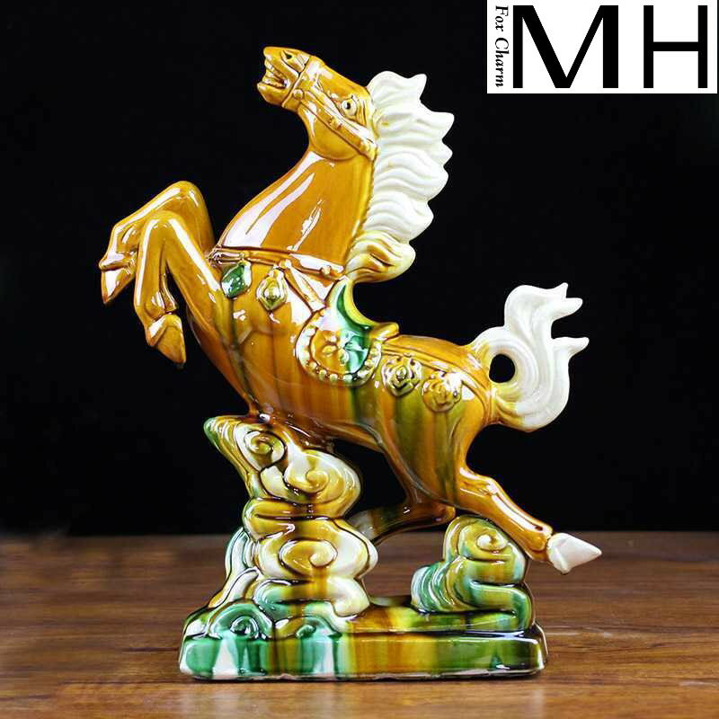 唐三彩馬・木彫り馬置物 2頭セット 唐三彩馬的價格推薦- 2024年12