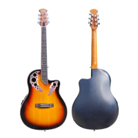 Aiersi Sunburst Colour Electric Acoustic Guitar 6 Strings Round Back Ovation Guitar Cutaway Design E