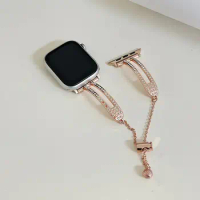 For AppleWatch metal fine double diamond bracelet strap 38/40/41mm 42/44/45/49mm