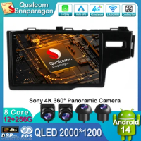 Android 14 Car Radio For Honda Jazz 3 2015 - 2020 Fit 3 GP GK 2013 - 2020 Carplay Auto GPS Navigation Multimedia Player 4G WIFI
