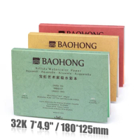 BAOHONG Artist Watercolor Paper Pad 300G 100% Pure Cotton 20 Sheets Natural White Gouache Watercolor Sketch Papers Art Supplies