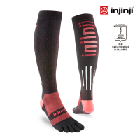 【Injinji】Untra Compression反光透氣五趾壓力襪[黑紅](壓力襪 馬拉松 五趾襪)