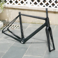 Full Carbon UD Matt Cyclocross Bike Disc Brake BSA BB30 Frame 12 * 142mm Thru Axle &amp; Fork 15 * 100mm Thru Axle 49/52/54/56/58cm