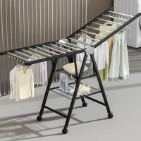 Foldable clothes drying rack floor-to-ceiling bedroom balcony household baby outdoor drying quilt clothes hanger rack varal