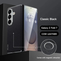Bao Da Da Bò Sang Trọng, Cho Samsung Z Fold 7 6 5 5G, Bản Lề Gập, Sạc Từ Tính, Vỏ Bảo Vệ Chống Sốc, 