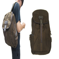 【SNOW.bagshop】後背包中小容量可A4資夾8吋電腦外水瓶袋上學防水帆布+皮革材質