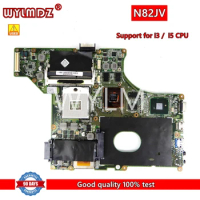 N82JV GT335M/1G GPU Support for i3/i5 CPU Notebook Mainboard For Asus N82J N82JV N82JQ Laptop Motherboard 100% Test OK Used