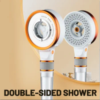 High Pressure 3 Modes Shower Head Rainfall Upgraded Double Sided Unique Bathroom Accessories Rainfall Adjustable Nozzle Sprayer