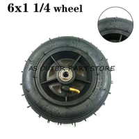 6x1 1/4 Wheels 6 Inch Pneumatic Tire Inner Tube With 4 plastic Rims For Gas Electric Scooters E-bike A-folding Bike