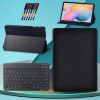 Tablet Case for Samsung Galaxy Tab S6 Lite P610/P615 10.4 Inch PU Leather Cover Case + Free Stylus + Wireless Bluetooth Keyboard
