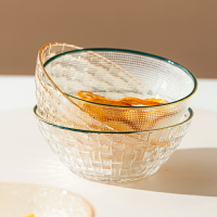 透明玻璃碗水果沙拉碗零食碗網紅ins風甜品碗家用小碗玻璃餐具