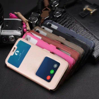 Business Double View Window Flip PU Leather Case For Xiaomi Mi 11 11i Ultra Mi 11X Lite Pro Lanyard Cover Magnetic Buckle Case
