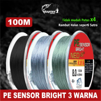 kaptenfishing Pancing 100m 3Warna  Pancing PE Sensor Bright NEO+si2 Jepang Senar Pancing Kuat