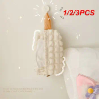 1/2/3PCS Storage Bag Knitted Washable With Handle Hanging Cloth Dining Table Decoration Tissue Box 7x17x11cm Portable Double