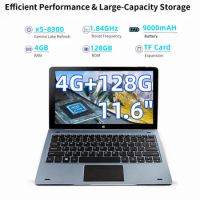 Hot Sale 11.6 INCH 4GBDDR+128GB 2in1 Tablets With Docking Keyboard Windows 10 CPU x5-8300 Tablet PC 1920*1080IPS HDMI-Compatible