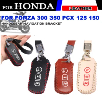 For Honda Forza 300 Forza 350 PCX 125 150 NS110 Motorcycle Accessories Leather Remote Control Key Case Cover KeyChain