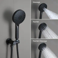 Iriber Shower System Wall Mounted Shower Faucet Mixer Set with Luxury High Pressure Shower head and 3-Setting Handheld