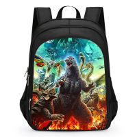 กระเป๋านักเรียนระดับประถมศึกษา Godzilla ชายหนึ่งสองสามสี่ห้าหกเด็กไหล่เด็กอนุบาลกันน้ำและลดภาระ