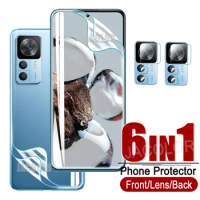 6in1 Hydrogel Protector For Xiaomi 12T Pro Mi 12 Lite 12X Screen Soft Film+Back Cover Gel Film+Lens Glass For Xiaomi12T 12TPro