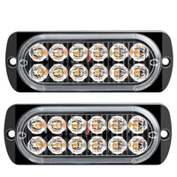 2Pcs LED Strobe Warning Light Strobe Grille Flashing Lightbar Truck Car Beacon Lamp Traffic Light 12V 24V Amber