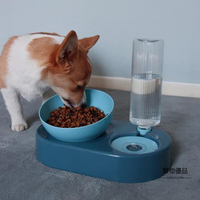 可調節貓碗狗盆貓飯盆寵物食盆自動飲水喂食雙碗喝水器貓盆【聚物優品】