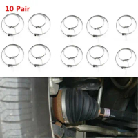 20pcs Axle CV Joint Boot Crimp Clamp Kit Universal Stainless Steel CV Joint Clamps Banding Boot Clamp Tool 10Short 10Large Bands