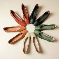 Lightweight Shoes for Women, Square Toe, Chunky Heel, Elegant Style, Shallow Medium Heel, Mom Size, 