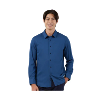 【Blue River 藍河】男裝 靛藍色長袖襯衫-紳士型男(日本設計 舒適穿搭)