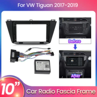 Car Fascia Frame Adapter Canbus Box Decoder For Volkswagen VW Tiguan 2017 2018 2019 Android Radio Audio Dash Fitting Panel Kit