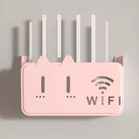 內地直送 - 路由器放置架无线wifi收纳盒电视机顶盒家用壁挂式免打孔置物架子
