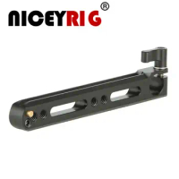 Niceyrig Safety Double NATO Rail with 15mm Rod Clamp 1/4" thread holes for DSLR 15mm Rod EVF Mount