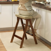 定製實木登高凳廚房便攜式折疊凳室內多功能折疊梯梯子