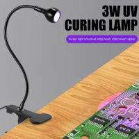 Purple Lamp 3W Mobile Phone Repair Green Oil UV Glue Curing Purple Light Clip Lamp USB Reading Lamp Can Be Flexible