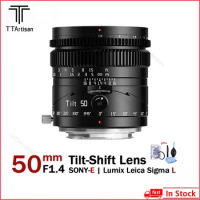 TTartisan 50mm F1.4 Tilt Lens Full Frame MF Tilt Shift Lens for Fuji X RF Leica Sigma L Mount SONY E Mount Cameras A7 IV A7SIII