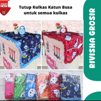 TUTUP KULKAS KATUN BUSA COVER KULKAS TAPLAK KULKAS TERBARU