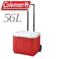 【Coleman 美國 56L 美利紅拖輪冰箱】 CM-27864/拖輪冰箱/行動冰箱/冰桶